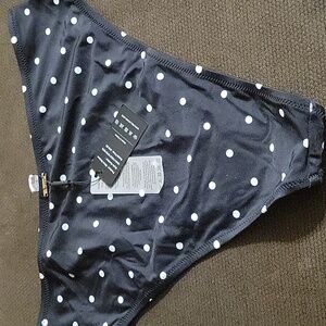 RELLECIGA Black Polka Dot Bikini Bottom Size XL